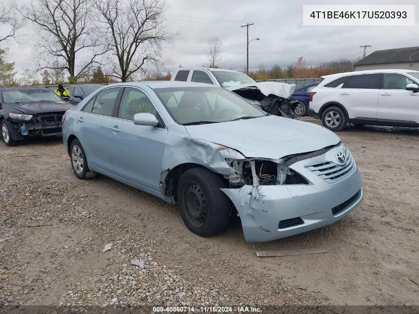 2007 Toyota Camry Le VIN: 4T1BE46K17U520393 Lot: 40860714