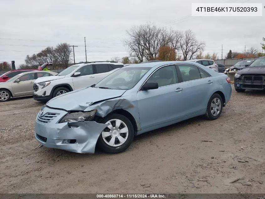 2007 Toyota Camry Le VIN: 4T1BE46K17U520393 Lot: 40860714