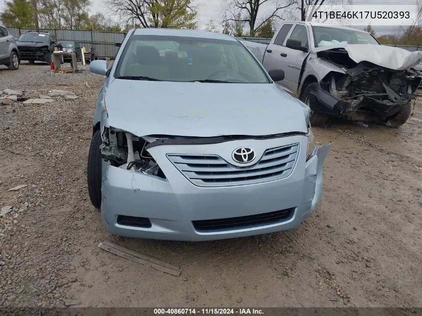 2007 Toyota Camry Le VIN: 4T1BE46K17U520393 Lot: 40860714