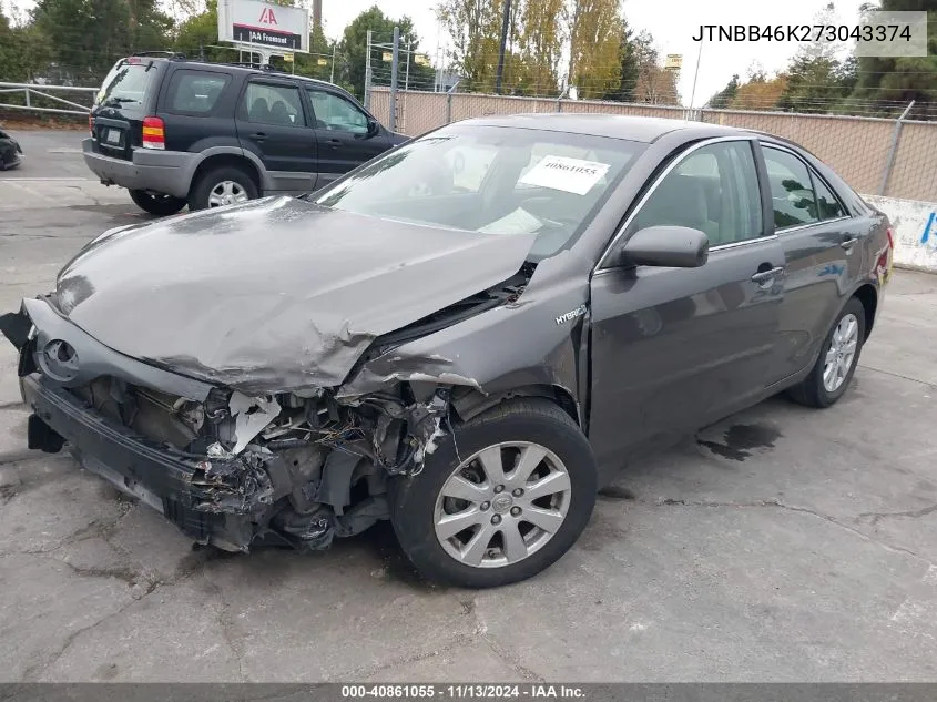 2007 Toyota Camry Hybrid VIN: JTNBB46K273043374 Lot: 40861055