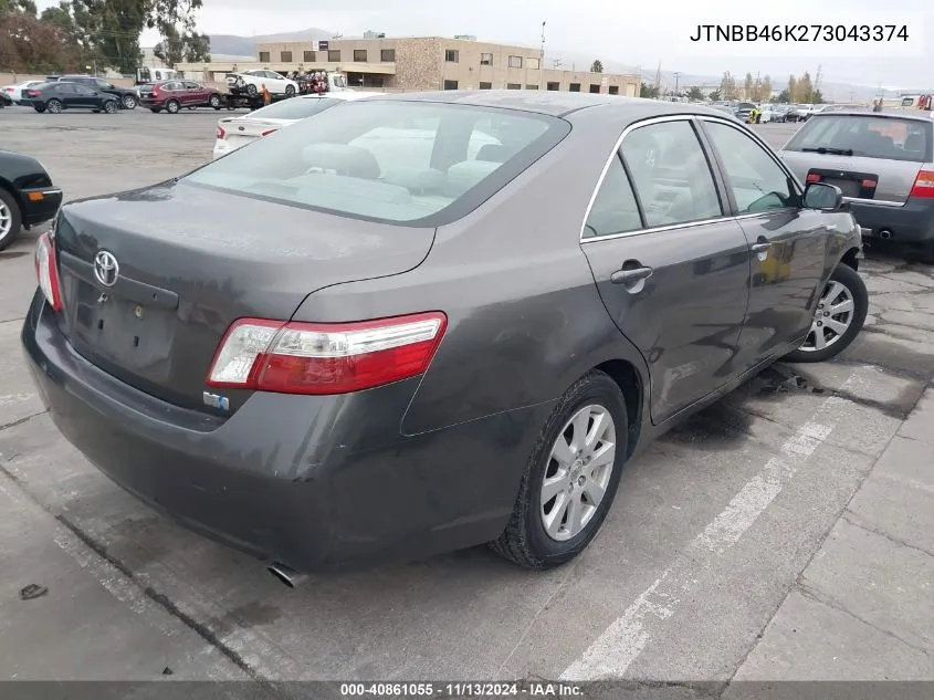 2007 Toyota Camry Hybrid VIN: JTNBB46K273043374 Lot: 40861055