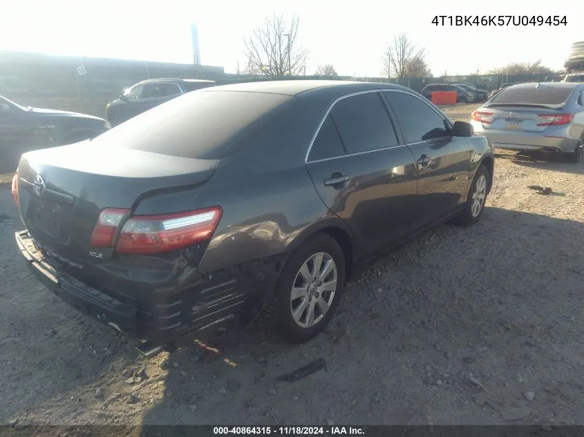 2007 Toyota Camry Le/Xle/Se VIN: 4T1BK46K57U049454 Lot: 40864315