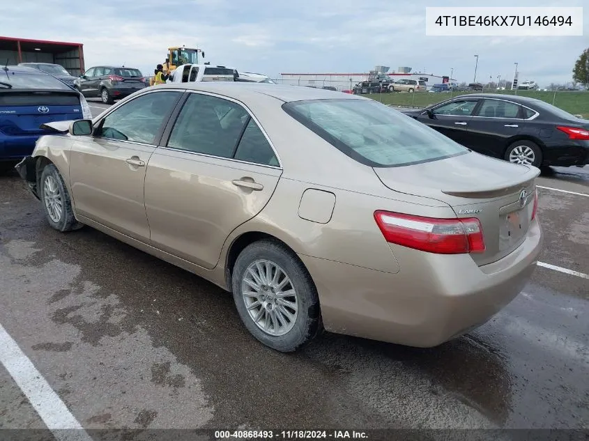 2007 Toyota Camry Le VIN: 4T1BE46KX7U146494 Lot: 40868493