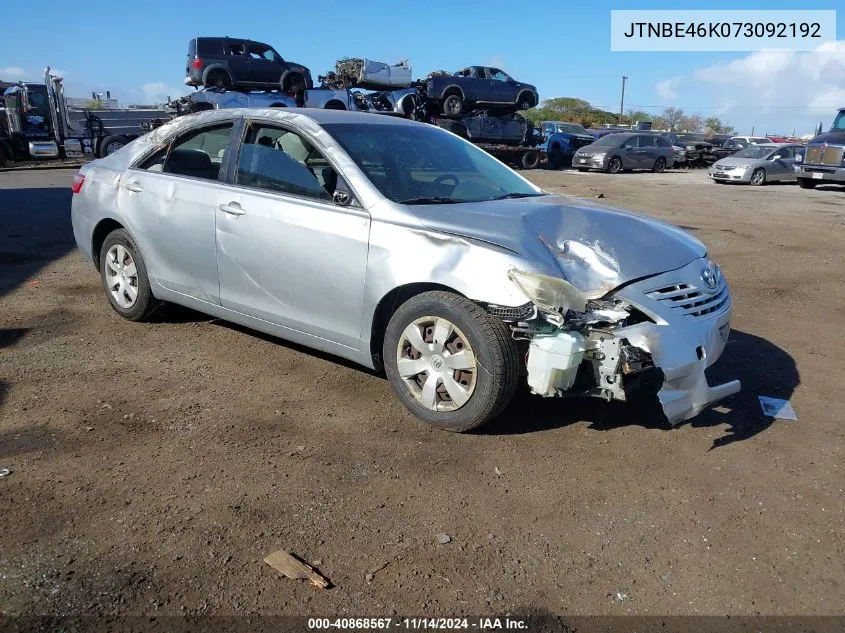 2007 Toyota Camry Ce/Le/Se/Xle VIN: JTNBE46K073092192 Lot: 40868567