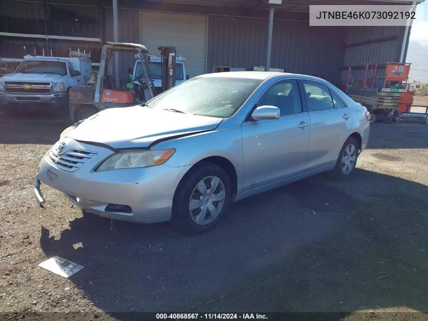 2007 Toyota Camry Ce/Le/Se/Xle VIN: JTNBE46K073092192 Lot: 40868567