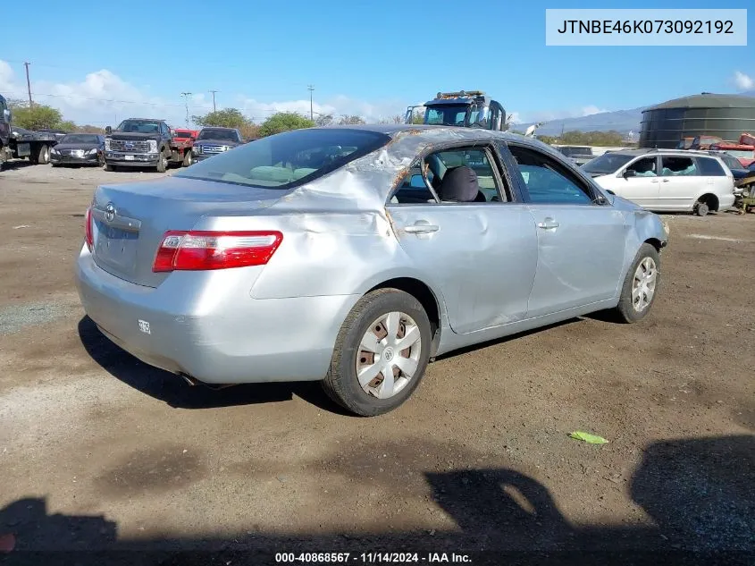 2007 Toyota Camry Ce/Le/Se/Xle VIN: JTNBE46K073092192 Lot: 40868567