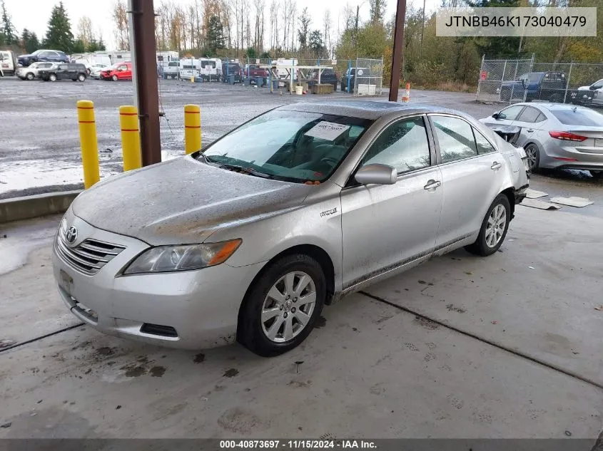 2007 Toyota Camry Hybrid VIN: JTNBB46K173040479 Lot: 40873697