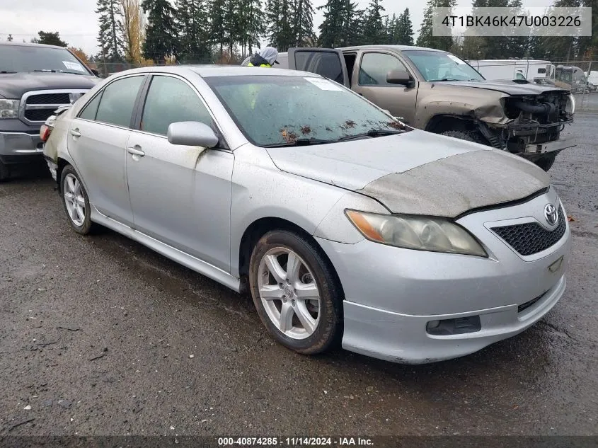 4T1BK46K47U003226 2007 Toyota Camry Se V6