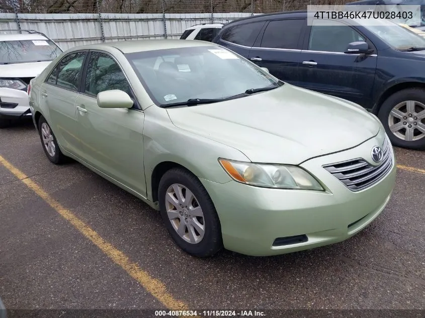 2007 Toyota Camry Hybrid VIN: 4T1BB46K47U028403 Lot: 40876534