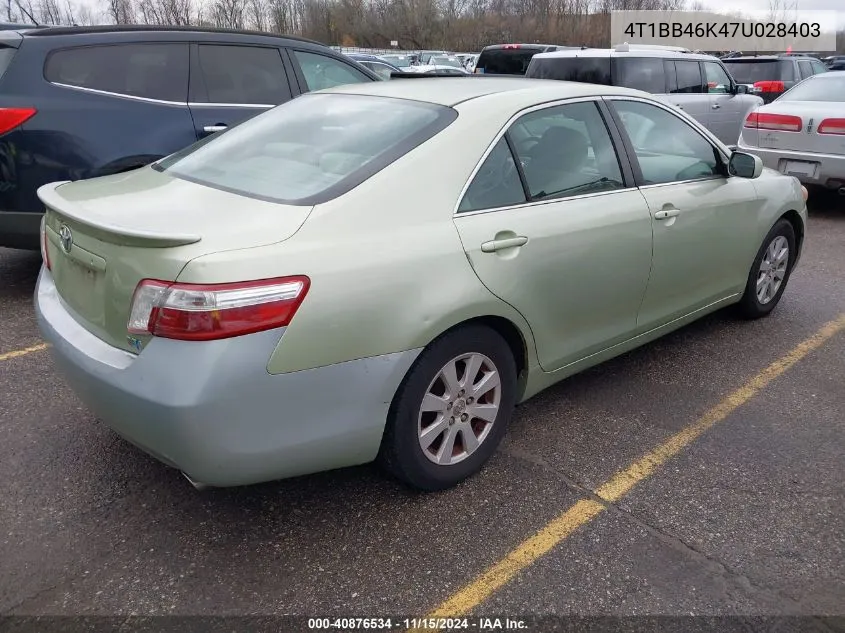 2007 Toyota Camry Hybrid VIN: 4T1BB46K47U028403 Lot: 40876534