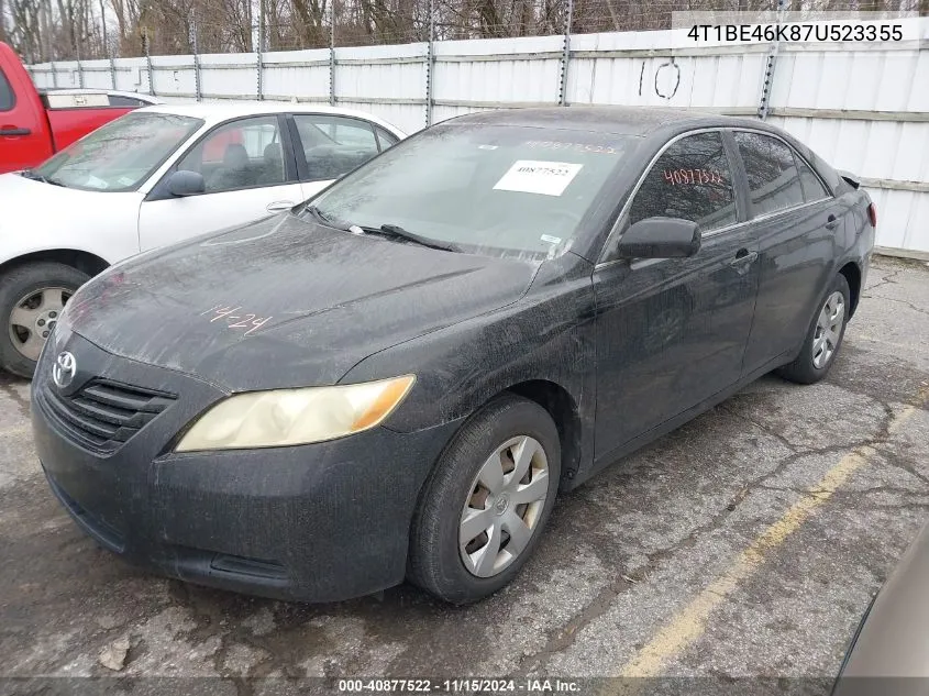 2007 Toyota Camry Le VIN: 4T1BE46K87U523355 Lot: 40877522