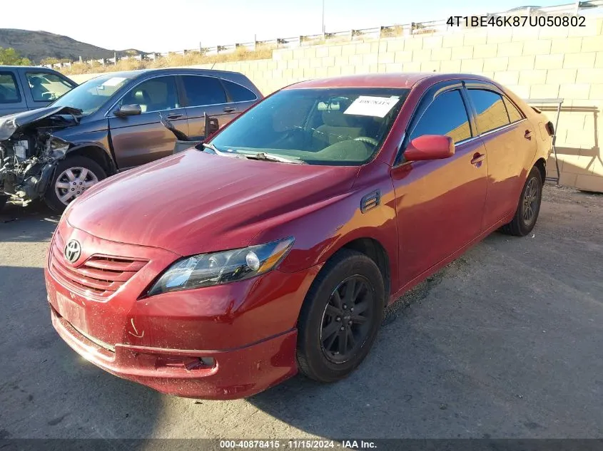 2007 Toyota Camry Le VIN: 4T1BE46K87U050802 Lot: 40878415