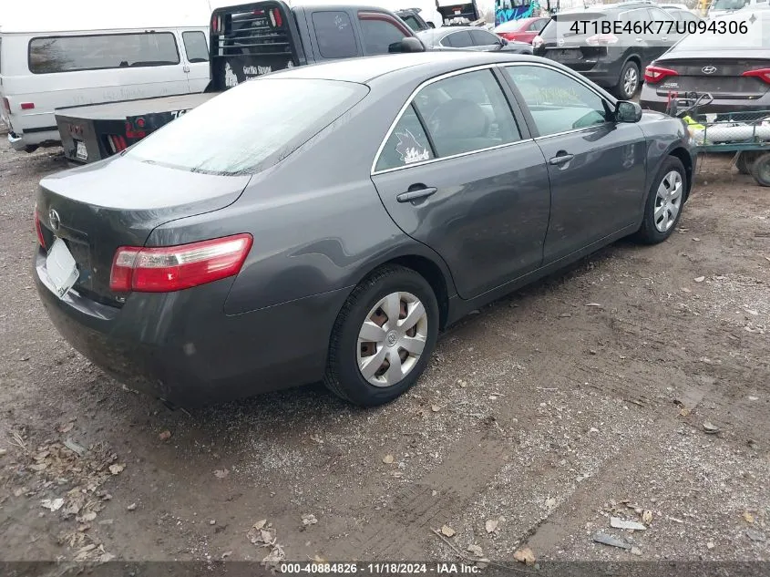 2007 Toyota Camry Le VIN: 4T1BE46K77U094306 Lot: 40884826