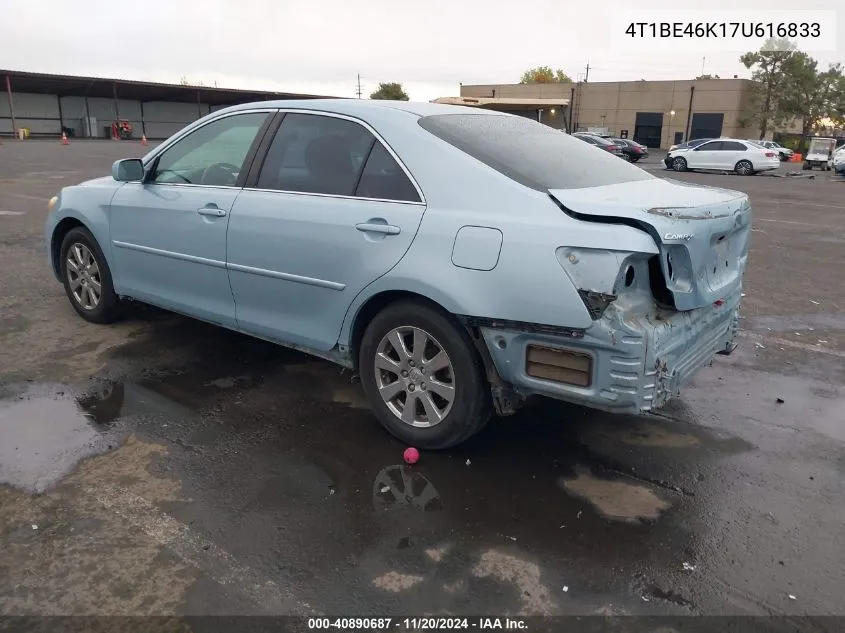 2007 Toyota Camry Xle VIN: 4T1BE46K17U616833 Lot: 40890687