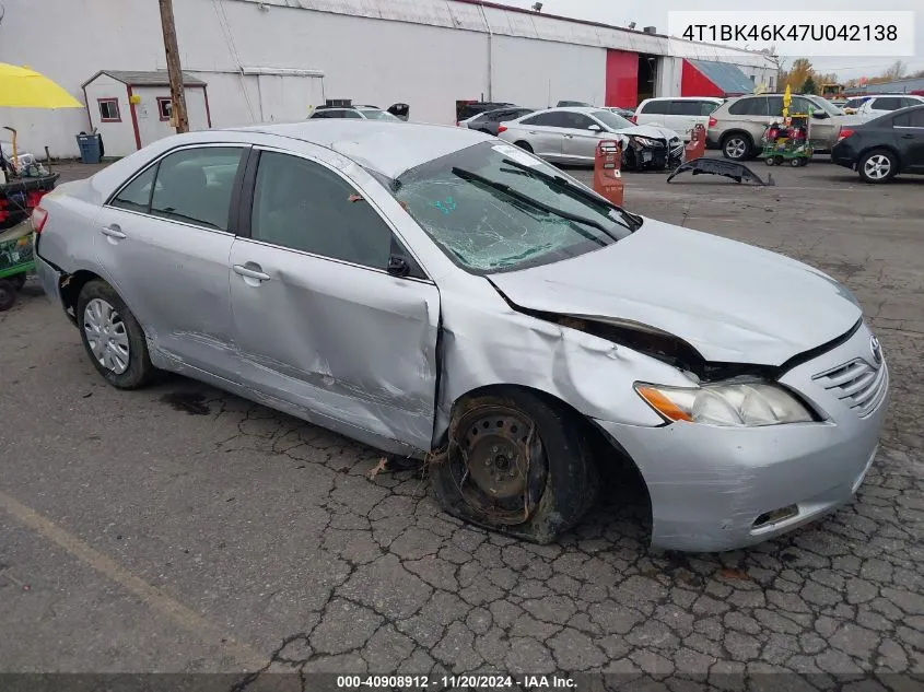 2007 Toyota Camry Le V6 VIN: 4T1BK46K47U042138 Lot: 40908912