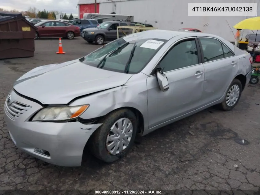 2007 Toyota Camry Le V6 VIN: 4T1BK46K47U042138 Lot: 40908912