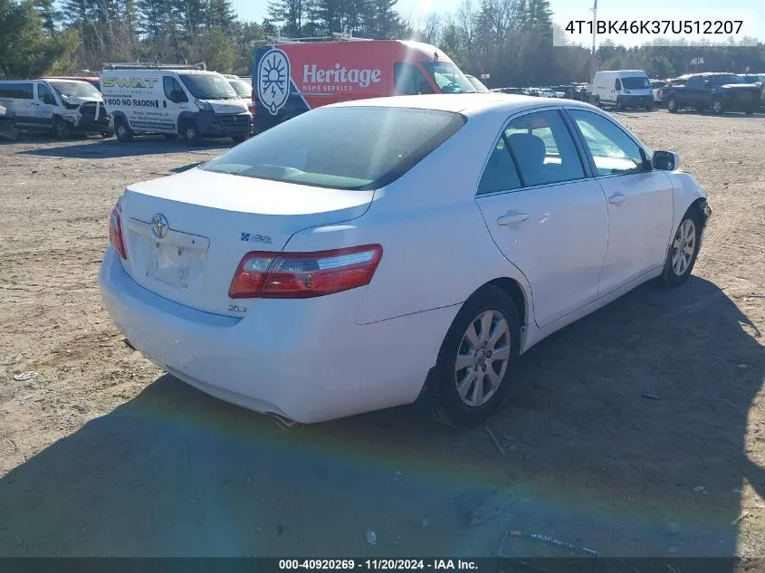 2007 Toyota Camry Xle V6 VIN: 4T1BK46K37U512207 Lot: 40920269