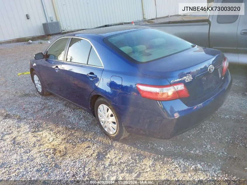 2007 Toyota Camry Le VIN: JTNBE46KX73003020 Lot: 40925884