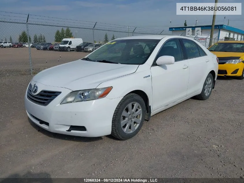 2008 Toyota Camry Hybrid VIN: 4T1BB46K38U056081 Lot: 12068324