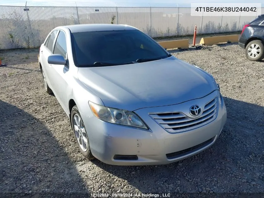 2008 Toyota Camry Le VIN: 4T1BE46K38U244042 Lot: 12102883