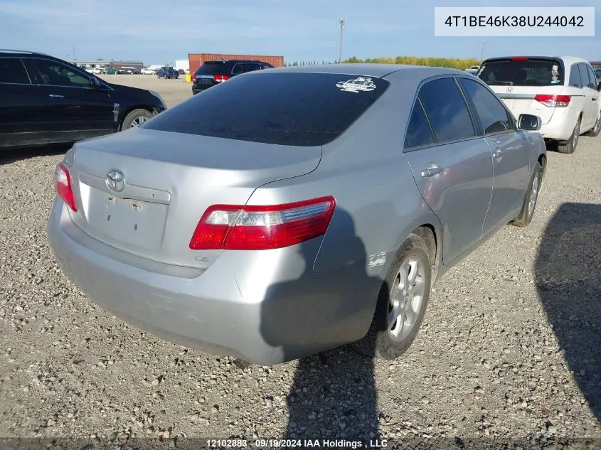 4T1BE46K38U244042 2008 Toyota Camry Le