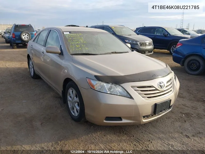 2008 Toyota Camry Le VIN: 4T1BE46K08U221785 Lot: 12125804