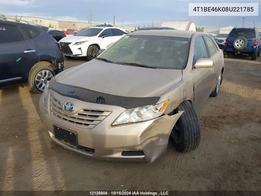 2008 Toyota Camry Le VIN: 4T1BE46K08U221785 Lot: 12125804