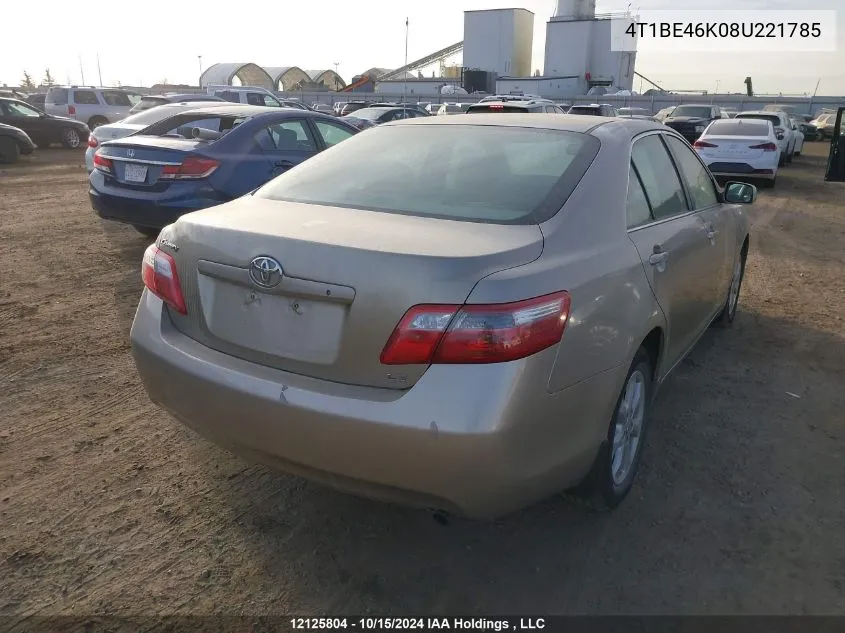 2008 Toyota Camry Le VIN: 4T1BE46K08U221785 Lot: 12125804