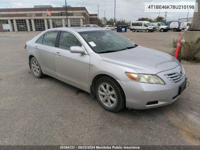 2008 Toyota Camry Le VIN: 4T1BE46K78U210198 Lot: 20164727