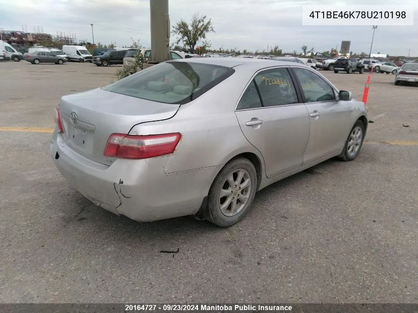 2008 Toyota Camry Le VIN: 4T1BE46K78U210198 Lot: 20164727