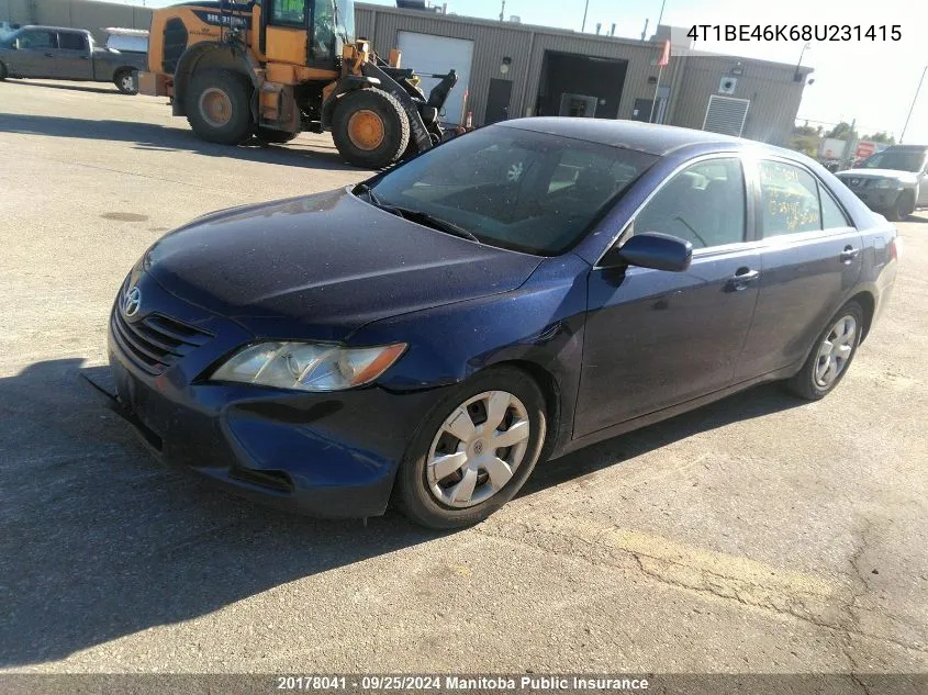 2008 Toyota Camry Le VIN: 4T1BE46K68U231415 Lot: 20178041