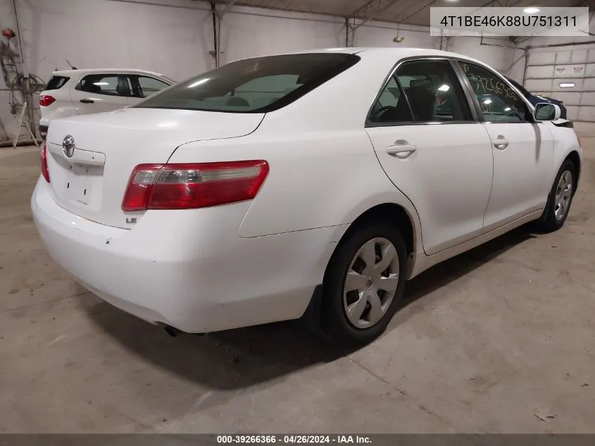 2008 Toyota Camry Le VIN: 4T1BE46K88U751311 Lot: 39266366