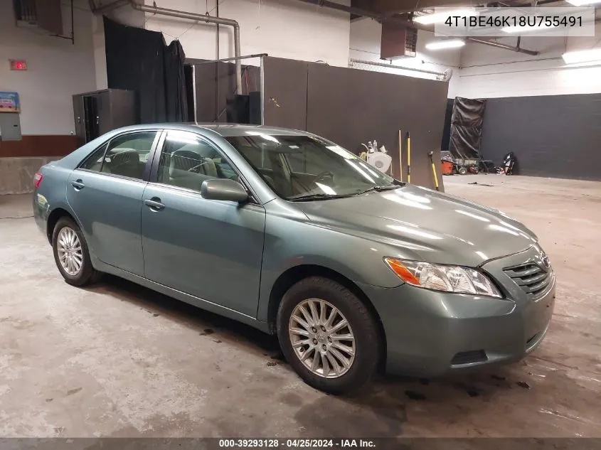 2008 Toyota Camry Le VIN: 4T1BE46K18U755491 Lot: 39293128