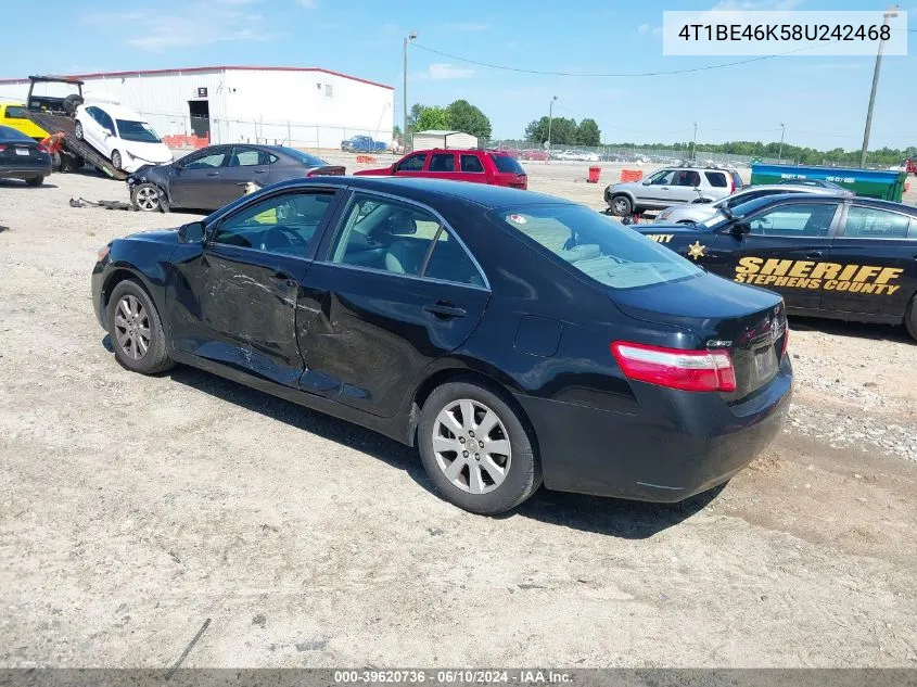 2008 Toyota Camry Xle VIN: 4T1BE46K58U242468 Lot: 39620736