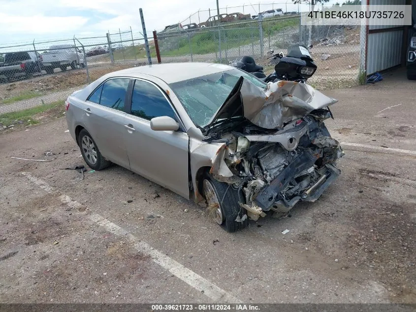 4T1BE46K18U735726 2008 Toyota Camry Le