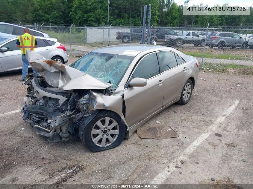 4T1BE46K18U735726 2008 Toyota Camry Le