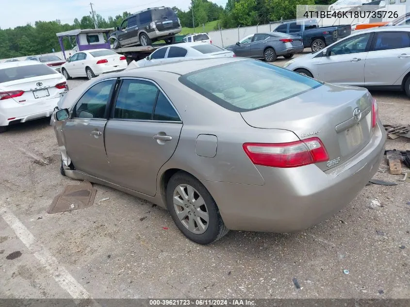 2008 Toyota Camry Le VIN: 4T1BE46K18U735726 Lot: 39621723