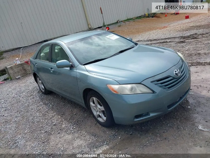 4T1BE46K98U780817 2008 Toyota Camry Le