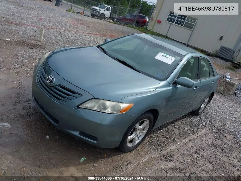 2008 Toyota Camry Le VIN: 4T1BE46K98U780817 Lot: 39844066