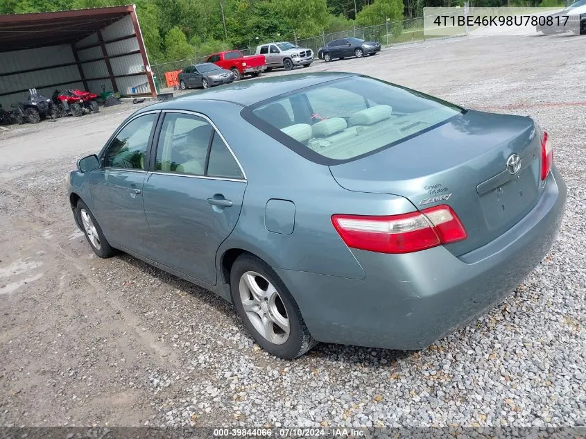 4T1BE46K98U780817 2008 Toyota Camry Le