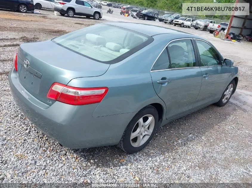 4T1BE46K98U780817 2008 Toyota Camry Le