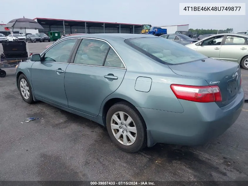 2008 Toyota Camry Xle VIN: 4T1BE46K48U749877 Lot: 39857433