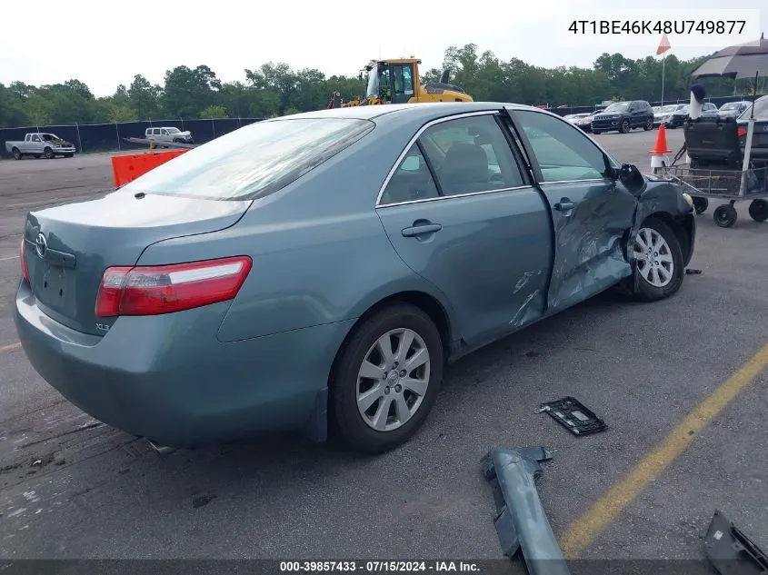 2008 Toyota Camry Xle VIN: 4T1BE46K48U749877 Lot: 39857433