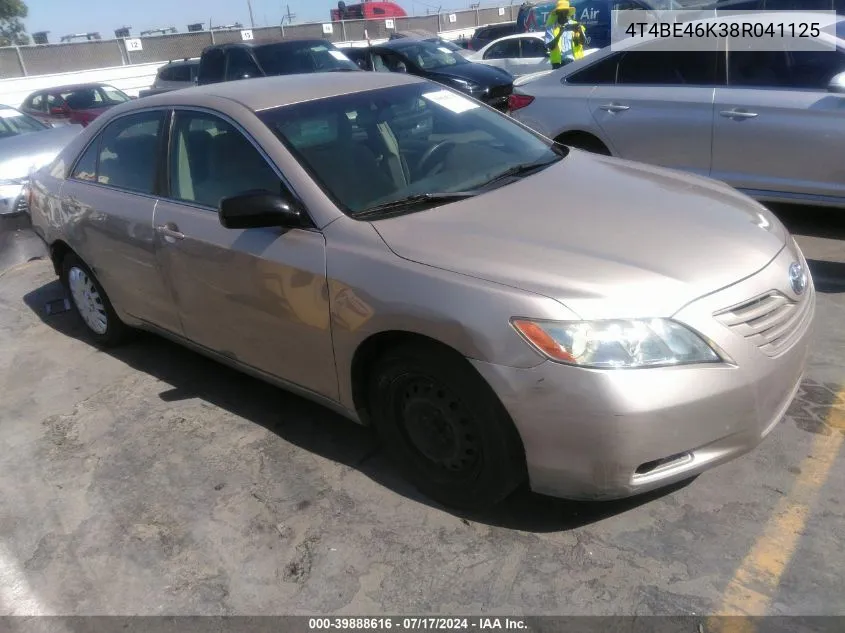 2008 Toyota Camry Le VIN: 4T4BE46K38R041125 Lot: 39888616