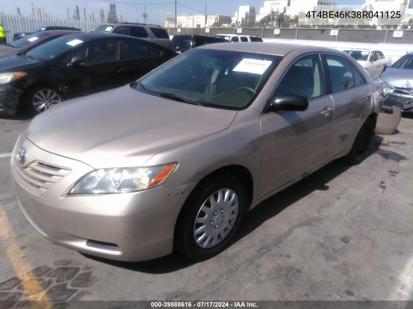 4T4BE46K38R041125 2008 Toyota Camry Le