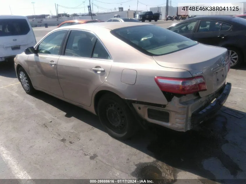 4T4BE46K38R041125 2008 Toyota Camry Le