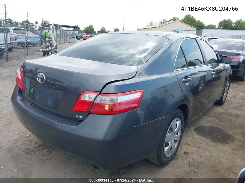 4T1BE46KX8U204766 2008 Toyota Camry Le