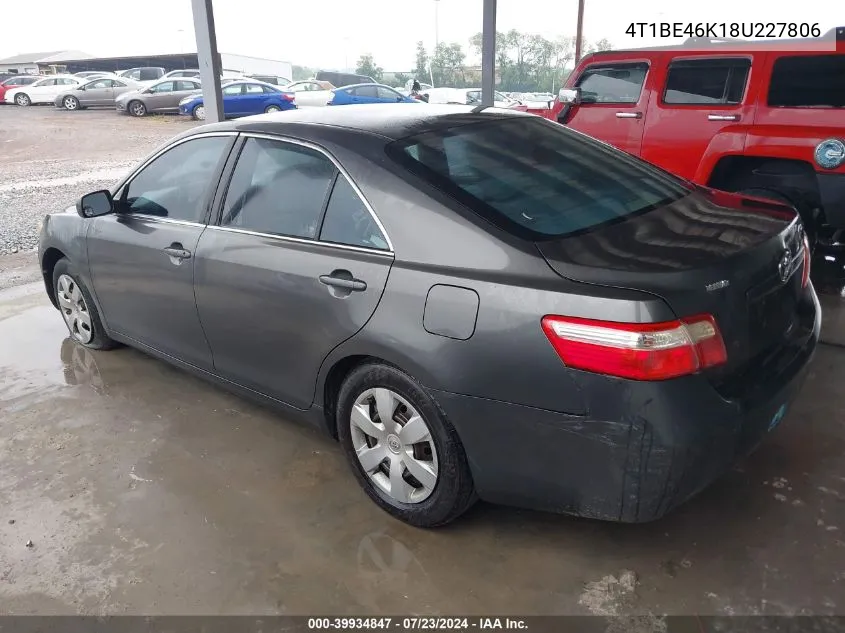 4T1BE46K18U227806 2008 Toyota Camry Le