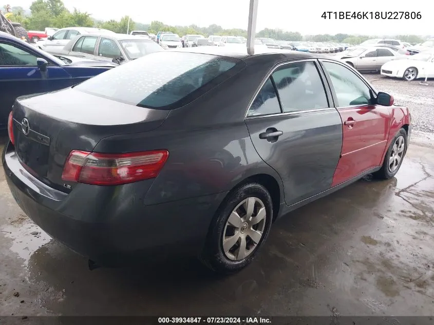 4T1BE46K18U227806 2008 Toyota Camry Le