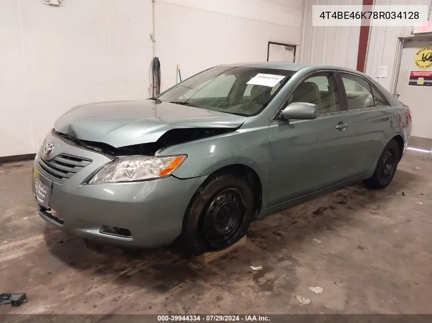 2008 Toyota Camry Le/Se/Xle VIN: 4T4BE46K78R034128 Lot: 39944334